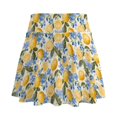thumbnail image 2 of HELLHERO Soft Tennis Skirt for Golf Vacation, Lemon Floral Print Polyester Spandex Built-in Shorts Athletic Skort 2 Side Pockets, 2 of 9