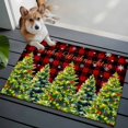 thumbnail image 3 of Entryway Rug 2'x3', Green Christmas Tree Small Rug for Kitchen Bathroom Door Mat Indoor Entrance, Xmas Tree Snowflake Winter Red Plaid Non-Slip Area Rugs Floor Mats Carpet Front Door Rugs, 3 of 8