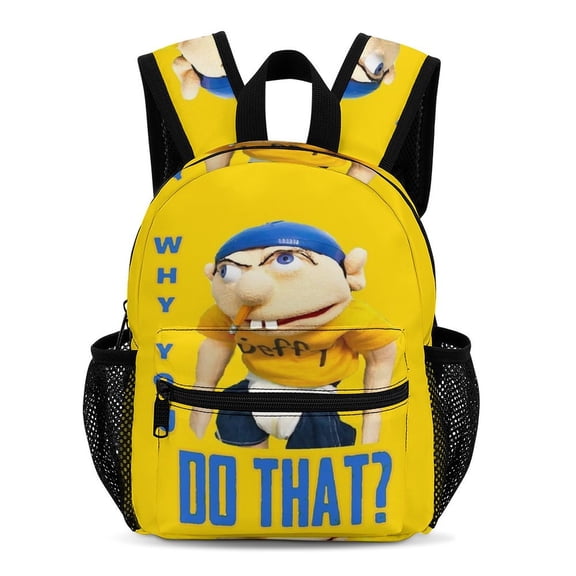 Why You Do That SML Movie Jeffy Backpack Lightweight School Bag Bookbag Student Satchel Adjustable Daypack Shoulders Travel Bag Rucksack