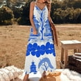 thumbnail image 3 of Blue Willow Chinoiserie Blue And White Sleeveless Dress Loose Women's Dress Dresses Luxury Evening Dresses, 3 of 9