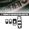 thumbnail image 2 of Unique Bargains 1 Set Carbon Fiber Pattern Window Lift Trim Switch Panel Cover Trim for Dodge for Ram ABS, Black, 2 of 8