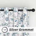 thumbnail image 5 of Lfeey Vintage Teal Floral Blackout Curtains for Bedroom, Room Darkening Privacy Grommet Window Drapes, Set of 2, 42" W x 108" L, 5 of 7