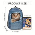 thumbnail image 3 of 1pc Mochila Escolar Creativa Con Estampado De Perro Y Gato Lindo Para Niños Y Niñas, Mochila Impresa De Mezclilla, Mochila De Viaje Al Aire Libre, 3 of 3
