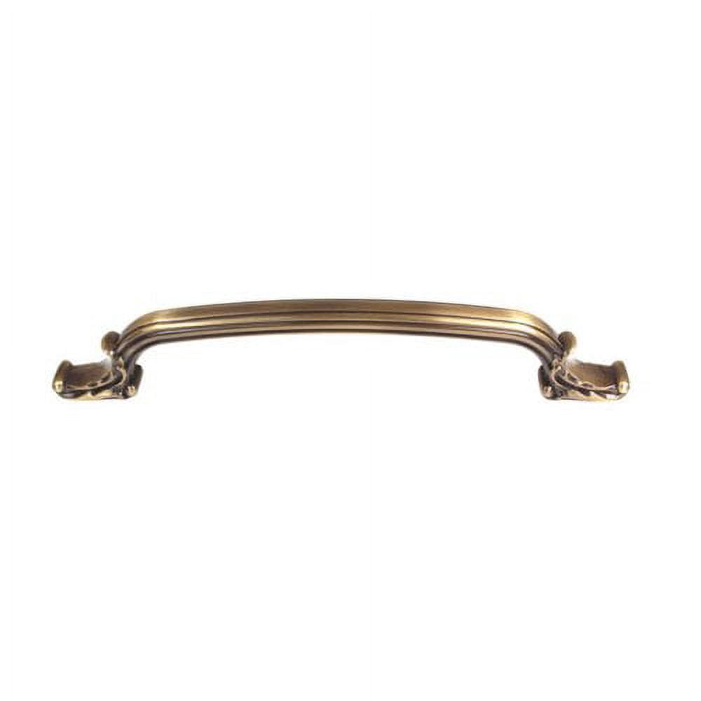 Ornate 8" Center Arch Pull, Polished Antique