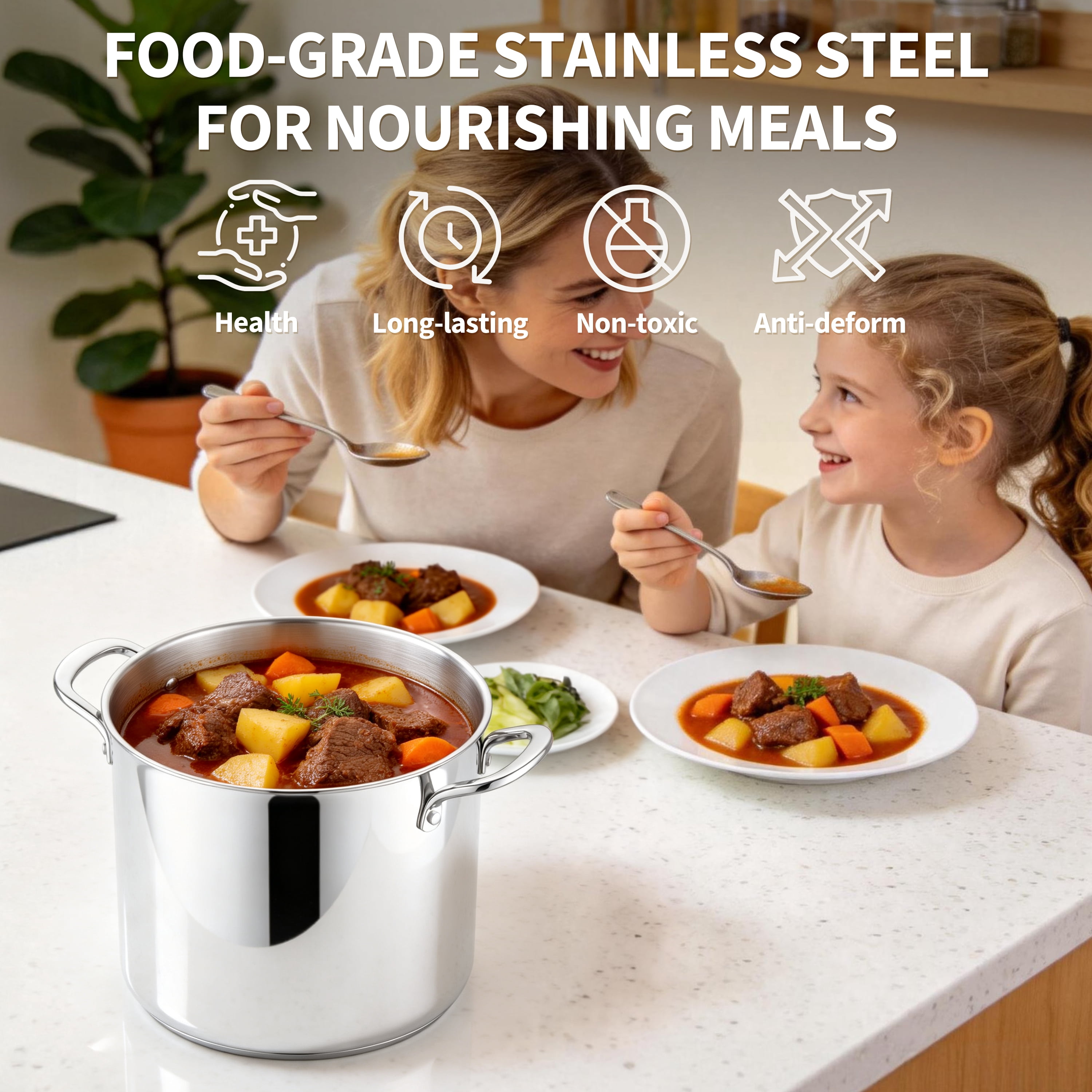 Coliware 12QT Stainless Steel Stock Pot with Glass Lid, 181