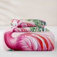 thumbnail image 5 of jejeloiu Soft Flamingo Flowers Twin Quilt Set Kids,Tropical Botanical Leaves Twin Coverlet Set For Girls,2 Pieces, 5 of 7