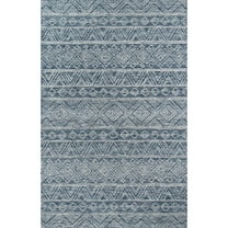 Momeni Mallorca Hand Hooked Wool Denim Area Rug 9' X 12'