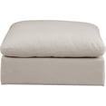 thumbnail image 5 of Meridian Furniture Comfy Beige Linen Textured Fabric Ottoman, 5 of 6