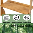 thumbnail image 5 of Bamboo Ladder Shelf Bookcase, 5-Tier Leaning Bookshelf Free Standing Organizer Storage Shelves for Living Room, Bedroom, Kitchen, Home Office, Balcony, Natural Wood, 5 of 5