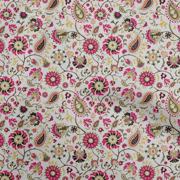 oneOone Polyester Spandex Gray Fabric Asian Suzani Sewing Craft Projects Fabric Prints By Yard 56 Inch Wide