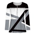 thumbnail image 4 of IROINNID Sales Women's Fall Tops Long Sleeve Christmas Printed V-neck Tunic Tops Casual Loose Fit Button Comfy Pleated Top,White, 4 of 4