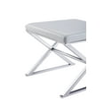 thumbnail image 2 of Pasargad Home Luxe Upholstered with stainless Steel Bench, White, 2 of 5