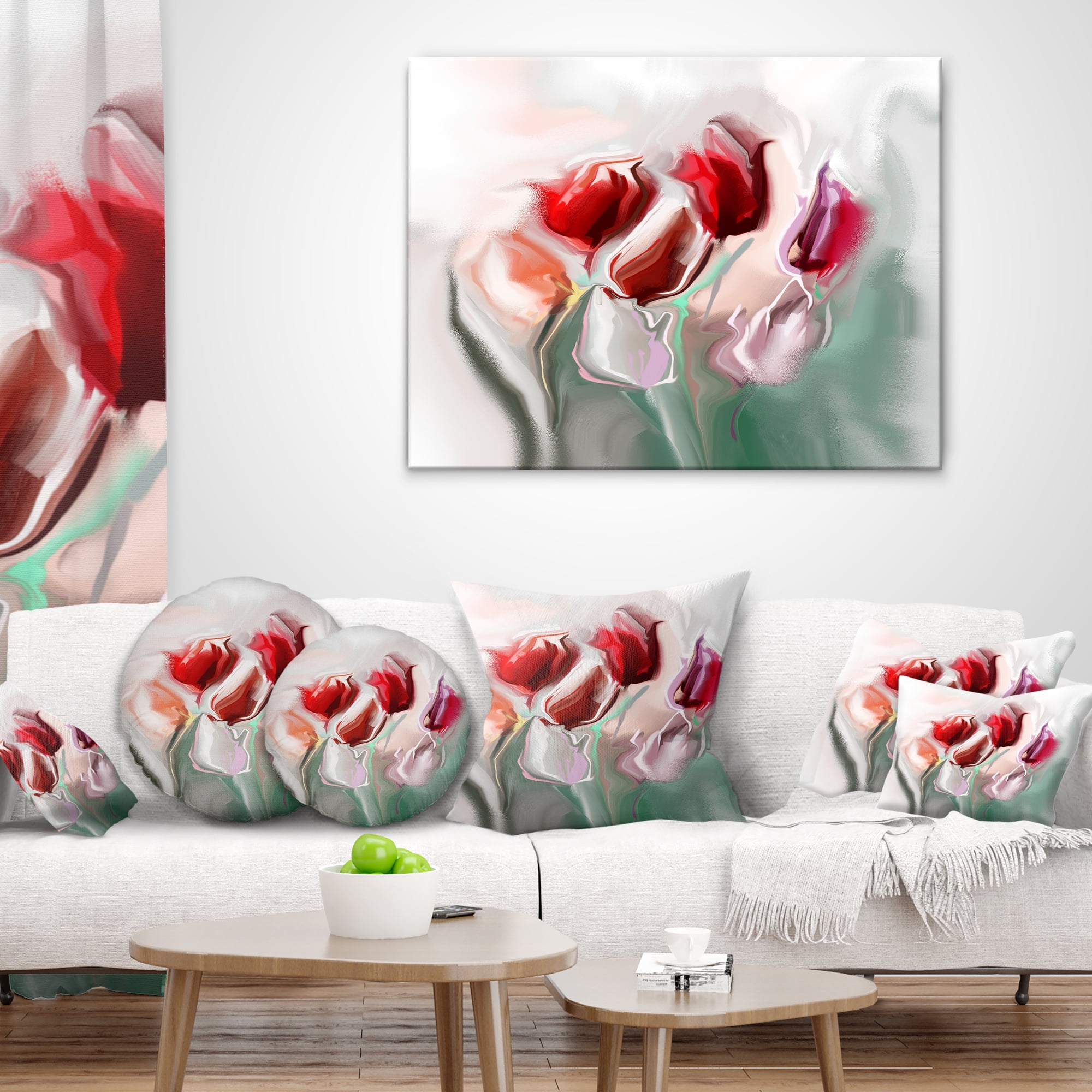 Designart Floral Watercolor Illustration - Animal Throw Pillow - 18x18