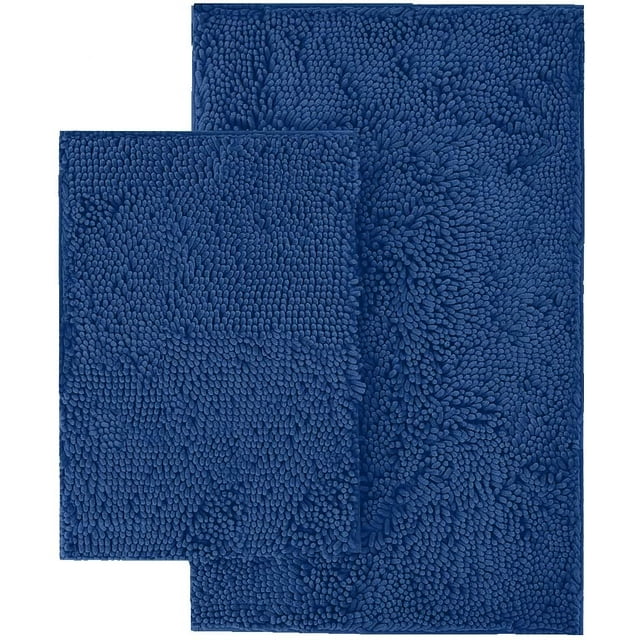 Bathroom Rug Set by LuxUrux, Super Absorbent Blue Bathroom Rugs Sets 2