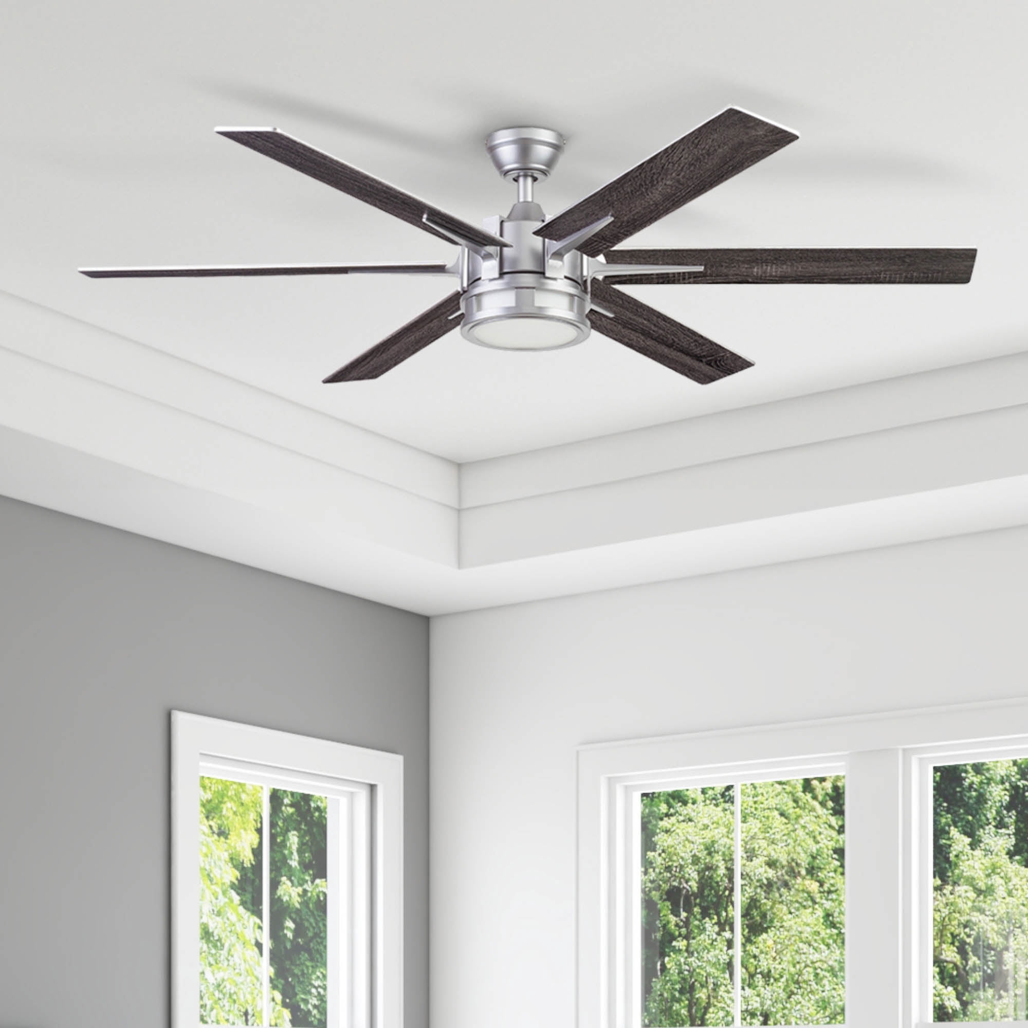 Honeywell Kaliza Ceiling Fan, Quiet Motor and Remote Control, 56", Matte Nickel