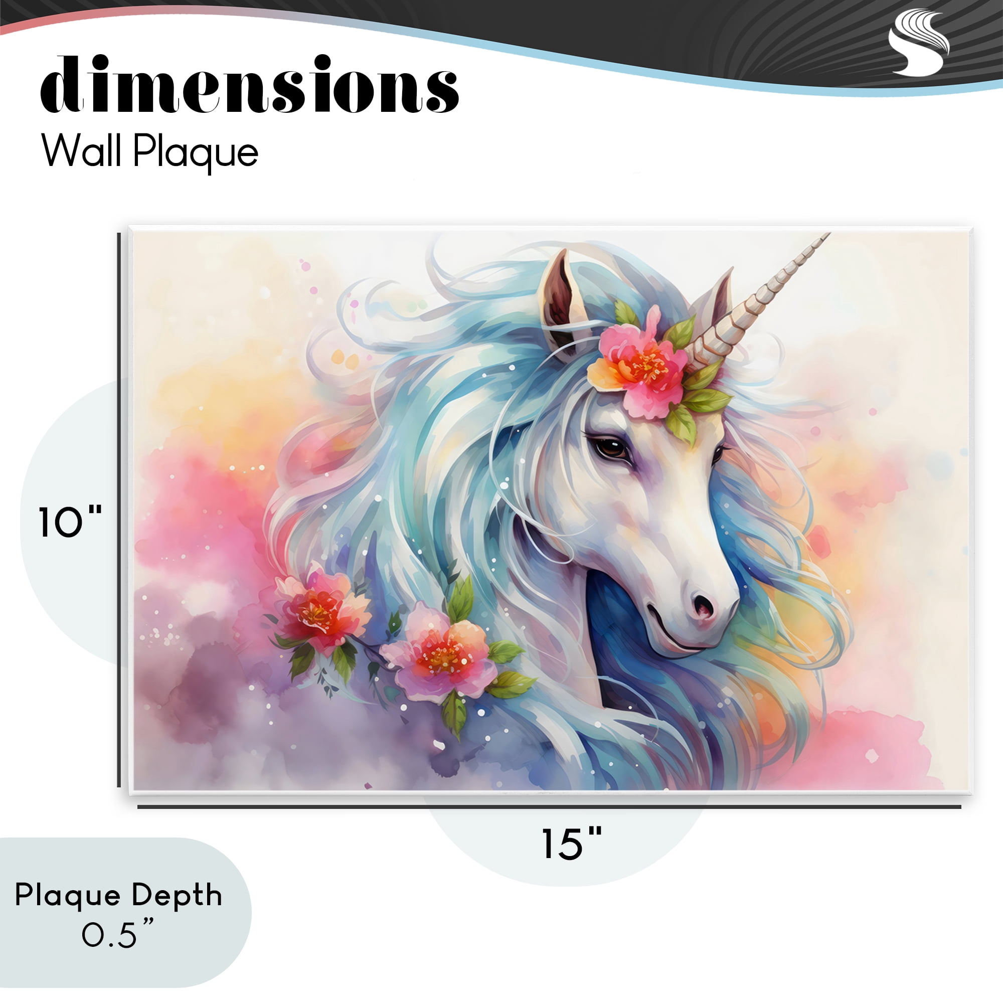 Stupell Industries Magical Unicorn with Blossoms Wall Plaque Art, design by Creative Studio