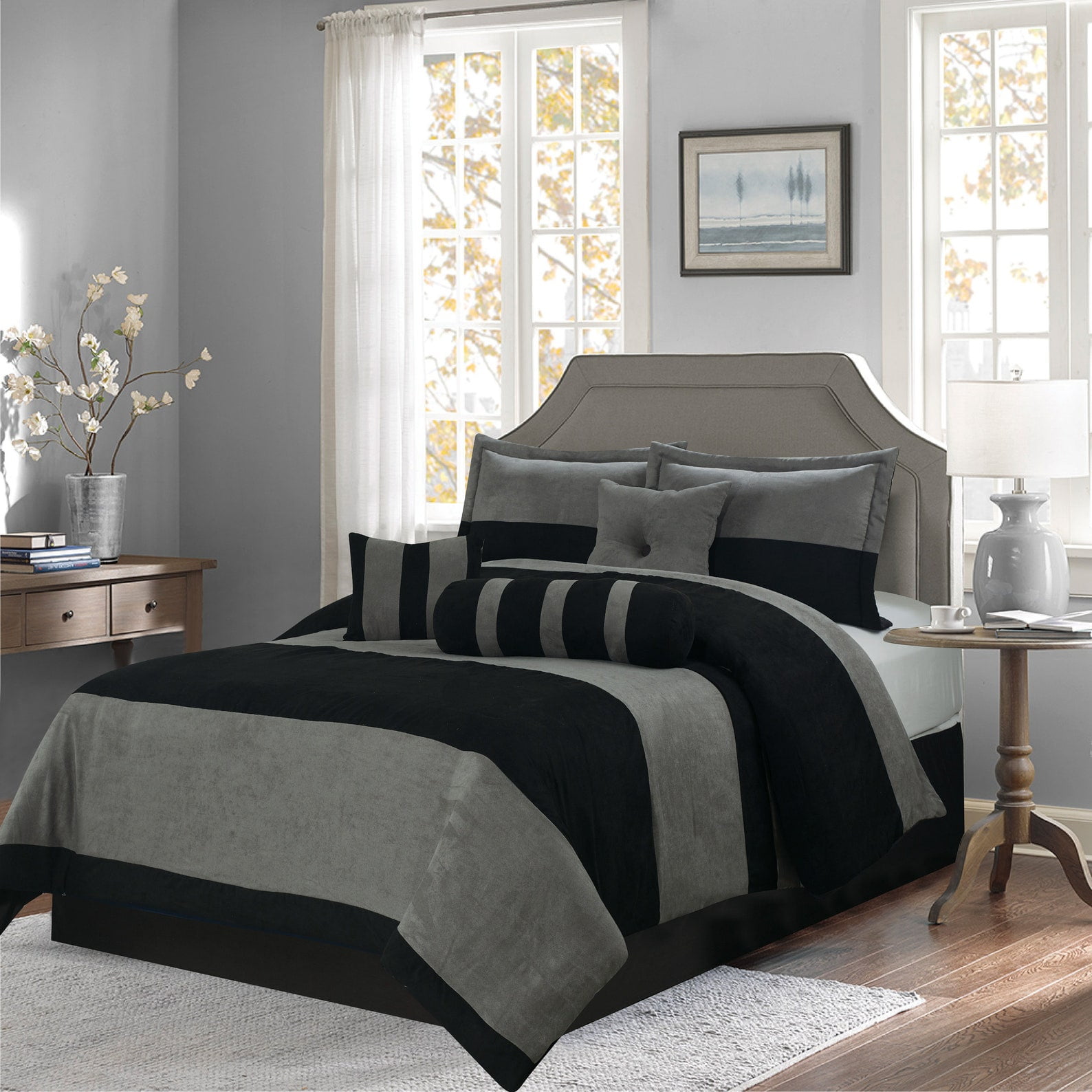 Luxury 7Piece Soft Suede Comforter Set 5 Different DESIGNS Full