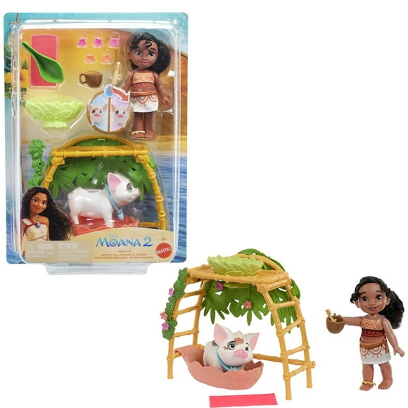 Disney Moana 2 Simea & Pua Bathtime Fun Playset, Fashion Doll & 10+ Accessories, Inspired by the Movie