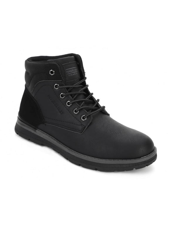 Members Only Men's Round Toe Boots-10-BLACK