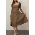 thumbnail image 3 of Vestido midi CHYRII para mujer, moda primavera 2025, cuello cuadrado, 3 of 7
