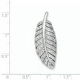 thumbnail image 2 of 925 Sterling Silver Rhodium-plated Polished CZ Leaf Chain Slide Pendant / Charm, 2 of 2