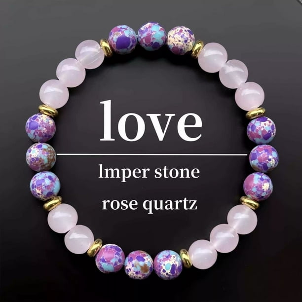 Pulsera de 8 mm de cristal espaciador pulsera de moda de la pareja presente cuentas de piedra pulsera
