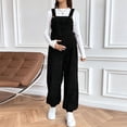 thumbnail image 6 of Hvyesh Corduroy Overall for Women,Women's Maternity Wide Leg Overalls U Neck Spaghetti Strap Pregnancy Jumpsuits, 6 of 9