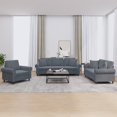 thumbnail image 1 of vidaXL 3 Piece Sofa Set with Pillows Dark Grey Velvet, 1 of 5