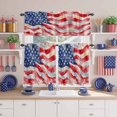 thumbnail image 2 of Independence Day Kitchen Curtains Valances 3 Piece Set, Watercolor American Flag Rod Pocket Tier Curtain and Valance Drapes for Small Window 36 Inch Length for Bedroom Cafe, 2 of 9