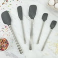 thumbnail image 4 of Tovolo Flex-Core Spatula Stainless Steel Handled Set (Set of 5) - Charcoal, 4 of 5