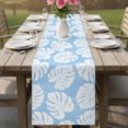 thumbnail image 6 of Table Runners 90 Inches Long Dress Scarves, Tropical Leaves Farmhouse Coffee/Dining/Kitchen Table Decor Table Runner for Living Room, Summer Natural Botanical Monstera Leaf Blue 13x90 Inch, 6 of 9