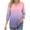 Pink, variant on Hfnxid Womens 3/4 Sleeve Tops Hollow Gradient Tunic T-Shirts Casual Vacation Crew Neck Shirt Fashion Breathable Outdoor Top