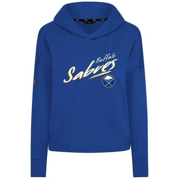 Women's Levelwear  Royal Buffalo Sabres Sweet Sizzle Tri-Blend Cropped Pullover Hoodie