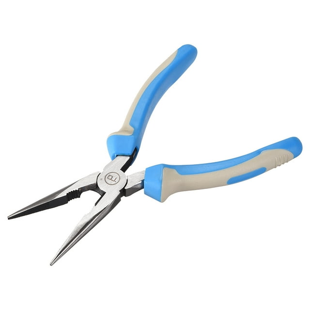 Unique Bargains Needle Nose Pliers 8-Inch Long-Nose Side Cutting Tool with Comfort Grip