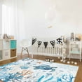 thumbnail image 3 of Area Rugs Indoor Non-Slip Rectangle Rug 2x3 Ft Blue Ocean Sea Turtle Octopus Starfish Coral Seashell Rug Rubber Backing Floor Mats Non Shedding Home Decor Carpet for Living Room Entryway, 3 of 8