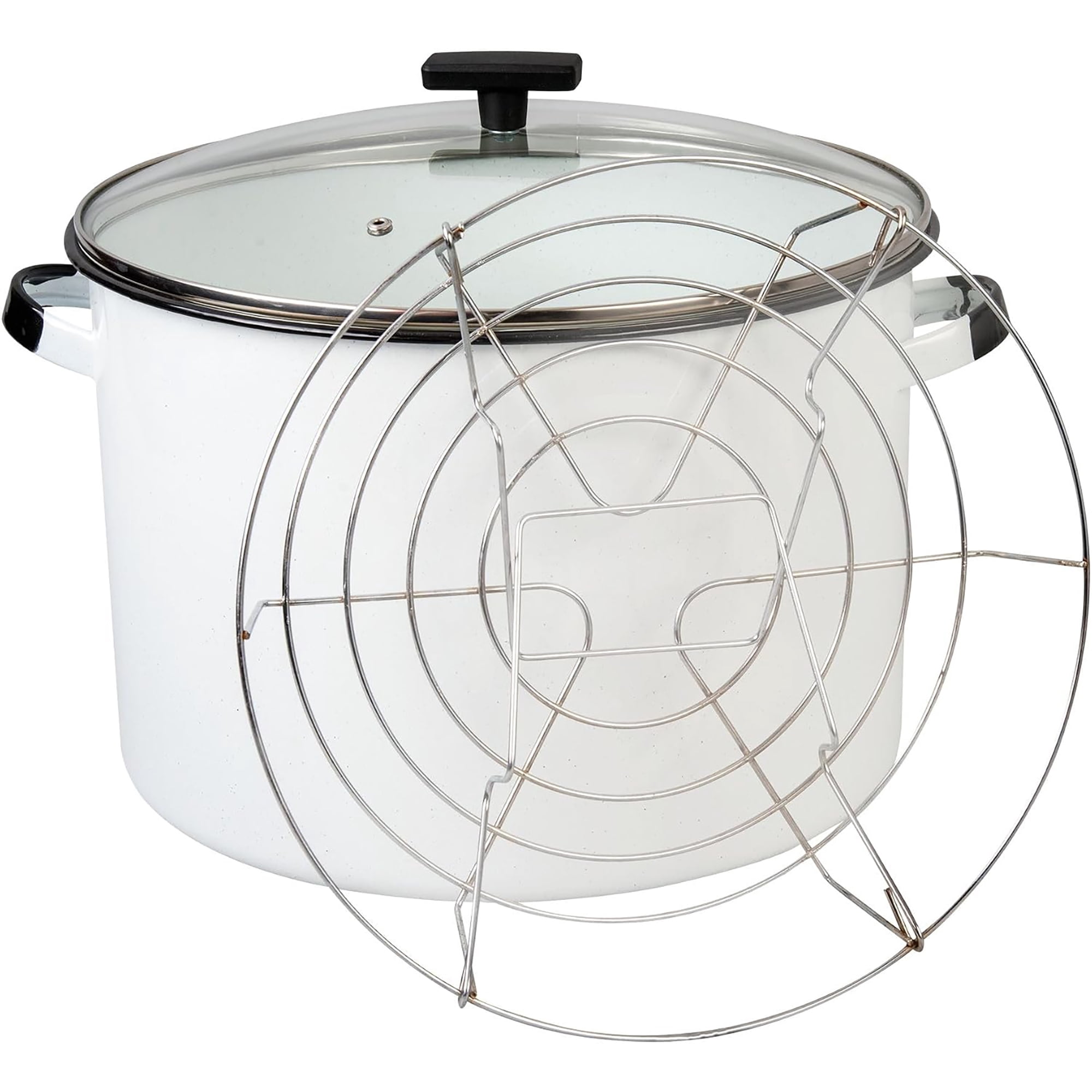 Granite Ware Ceramic Over Steel Canner 21 qt White