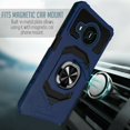 thumbnail image 3 of for Nokia X100 X 100 Ring Phone Case Magnet Mount Ready Slip Guard Grids Pattern Kickstand Hybrid Slim Shock Bumper Cover with Tempered Glass, 3 of 4