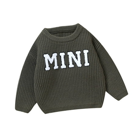 

QBGSAY Kids Sweaters Toddler Infant Baby Girls Boys Letter Embroidery Long Sleeve Jacket Knit Coat Outwear Warm Sweaters Clothes