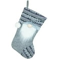 thumbnail image 4 of Gnome Santa 18 Inch Stocking- Snowy Gray Traditional Knit Design, 4 of 5
