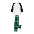 thumbnail image 6 of Family Matching Christmas Pajamas, Christmas Tree Letter Print Long-Sleeved Tops + Plaid Pattern Trousers Sleepwear Outfits, 6 of 10