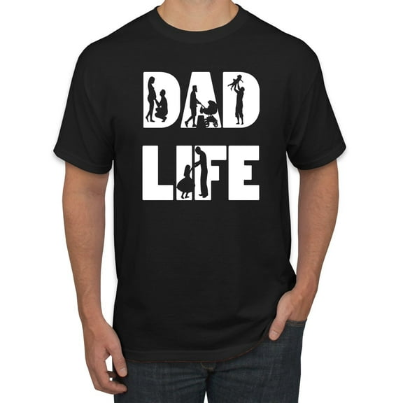 Wild Bobby,Dad Life Kids Father Husband Best Dad Gift, Father's Day, Men Graphic Tees, Black, Small