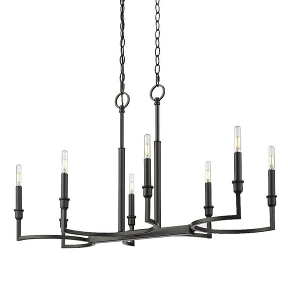 Golden Lighting Ellyn 8-light Island Light in Matte Black