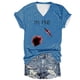 thumbnail image 2 of Fiudx Ropa de Mujer Camiseta de Manga Corta con Cuello En V y Estampado de Halloween para Mujer, 2 of 3