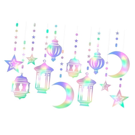 Bybiment Star-Moon Party-Decorations Garland - 12pcs Twinkle Little Star Hanging Decoration Streamers Swirl Lantern, Birthday Wedding Party Banner Decor