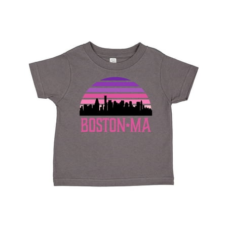 

Inktastic Boston Gifts for Kids Retro Skyline Gift Toddler Toddler Girl T-Shirt