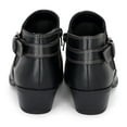 thumbnail image 2 of Chariot & Co Kiki Women's Shoes Adjustable Buckle Booties Ankle-High, Medium Low Heel Stacked Round Toe Black, 6.5, 2 of 5