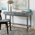 thumbnail image 2 of SAFAVIEH Hawthorn Solid Retro 3 Drawer Writing Desk, Distressed Grey, 2 of 15