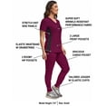 thumbnail image 3 of Green Town Scrubs for Women Scrub Set - Jogger Pant and Comfort Stretch V-Neck Top, 5 Pockets, Easy Care Uniforms, 3 of 8