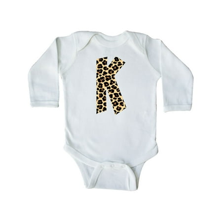

Inktastic Leopard Print Letter K Gift Baby Boy or Baby Girl Long Sleeve Bodysuit