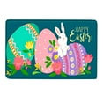 thumbnail image 2 of adviicd Welcome Easter Rabbits Elegant Decorative Doormat, Seasonal Spring Easter Farmhous Holiday Low-Profile Floor Mat Switch Mat For Indoor Outdoor, 2 of 5